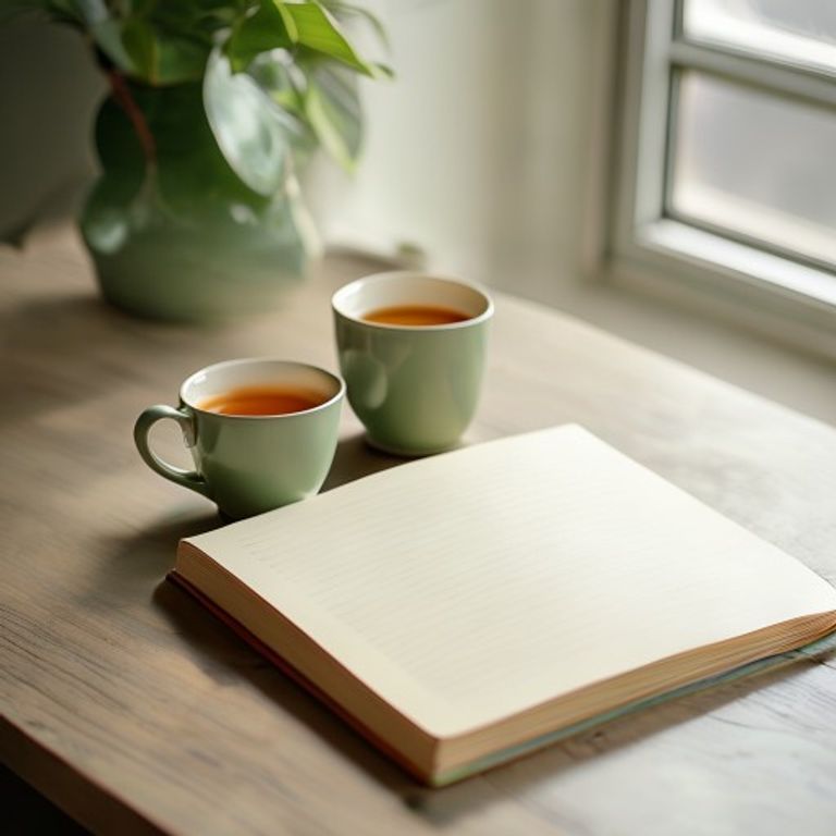 Planner en kopje koffie op houten bureau